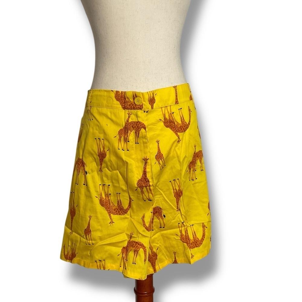 ModCloth Yellow Giraffe Flat Front Lightweight Cotton Summer Shorts Size 4X